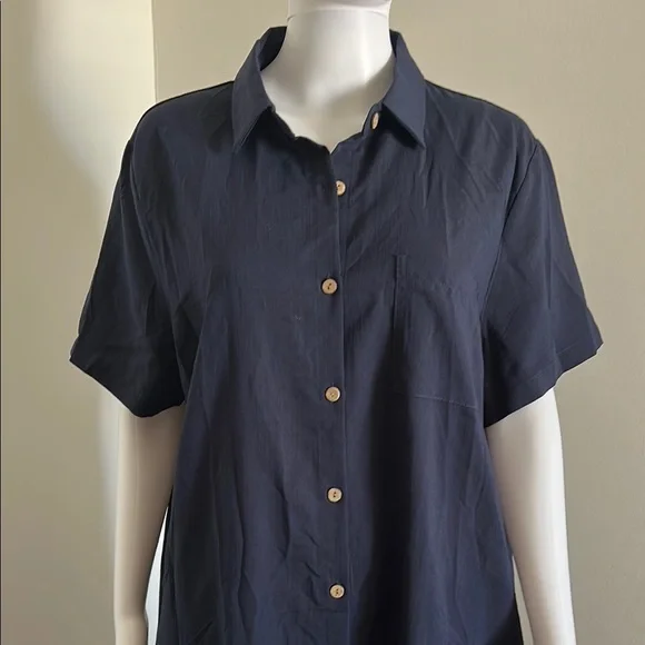 Zeagoo, Woman’s XL Navy Blue Buttoned Midi Dress - Picture 3 of 9